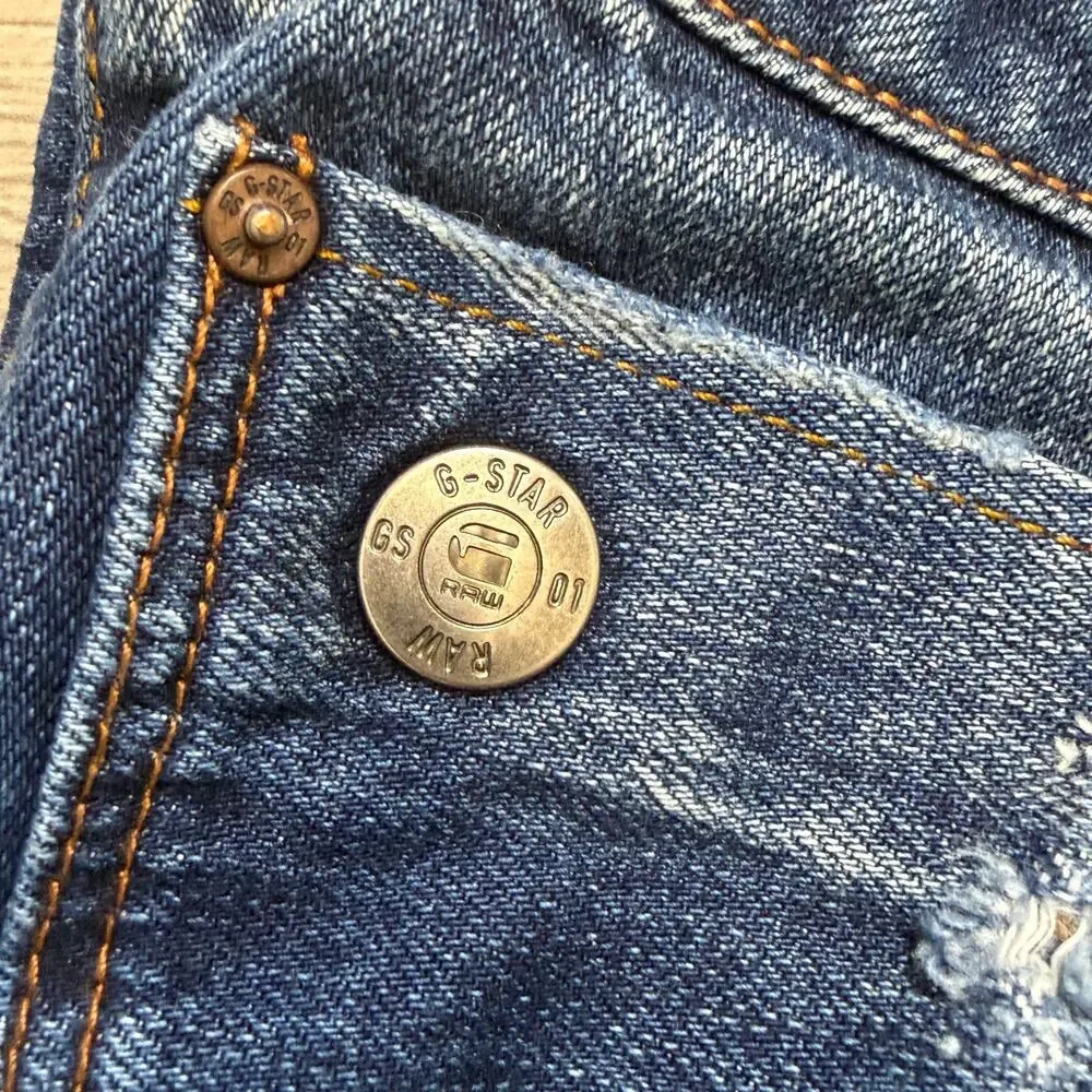 G-Star‎ RAW Arc 3D Tapered Jeans Mens 32x30 Distressed Denim (Actual 32x29)
